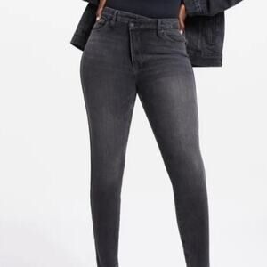 Good American The Good Curve Skinny Crossover Jean in BLACK264 6/28 raw …